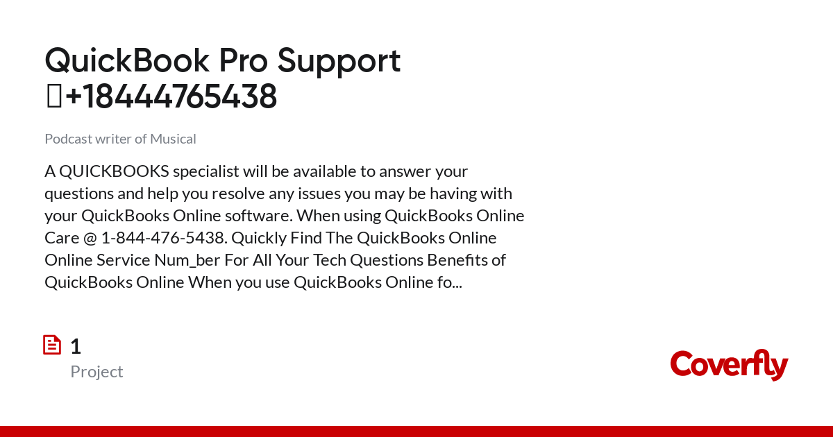 QuickBook Pro Support ⭐+18444765438 - Coverfly
