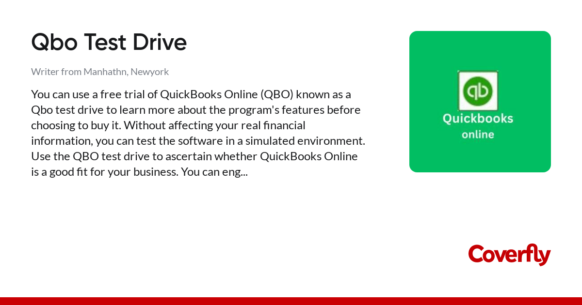 Qbo Test Drive - Coverfly