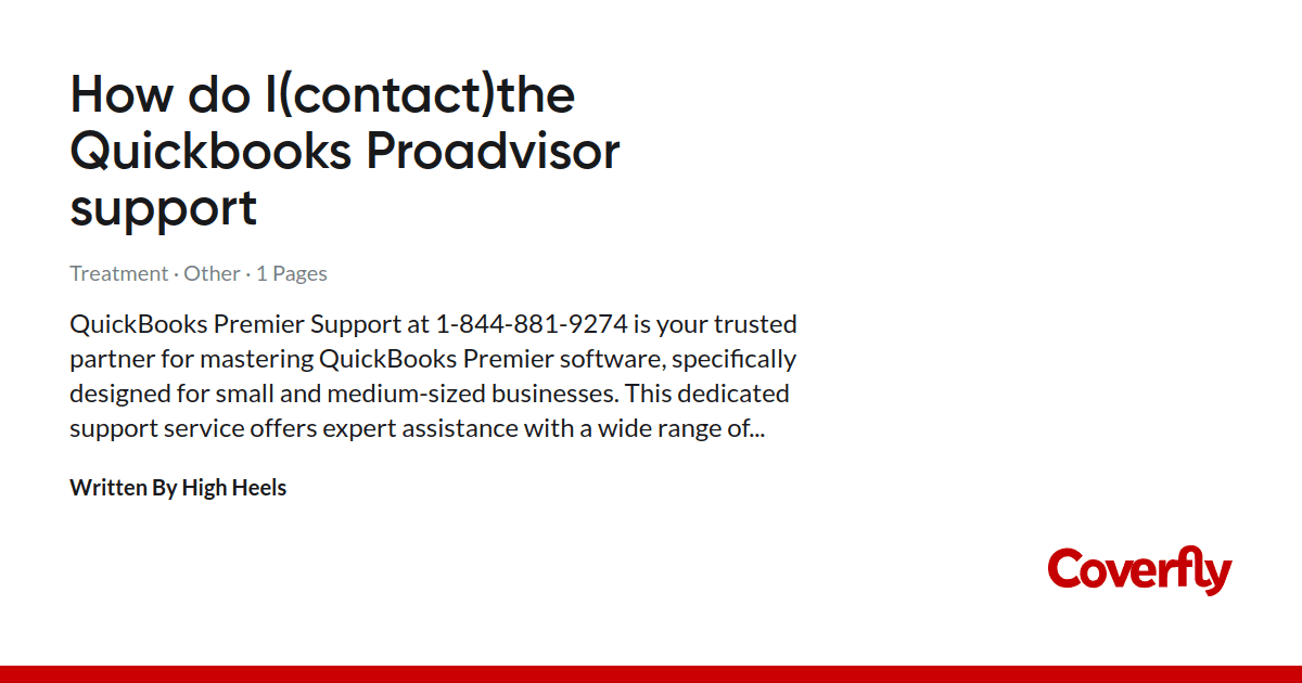 How do I(contact)the Quickbooks Proadvisor support 